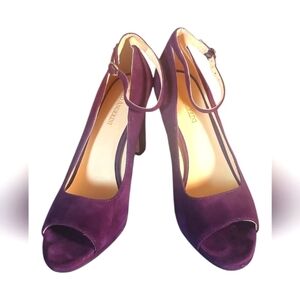 Enzo Angiolini Women's Ankle Buckle Strap Purple Suede Size 7.5